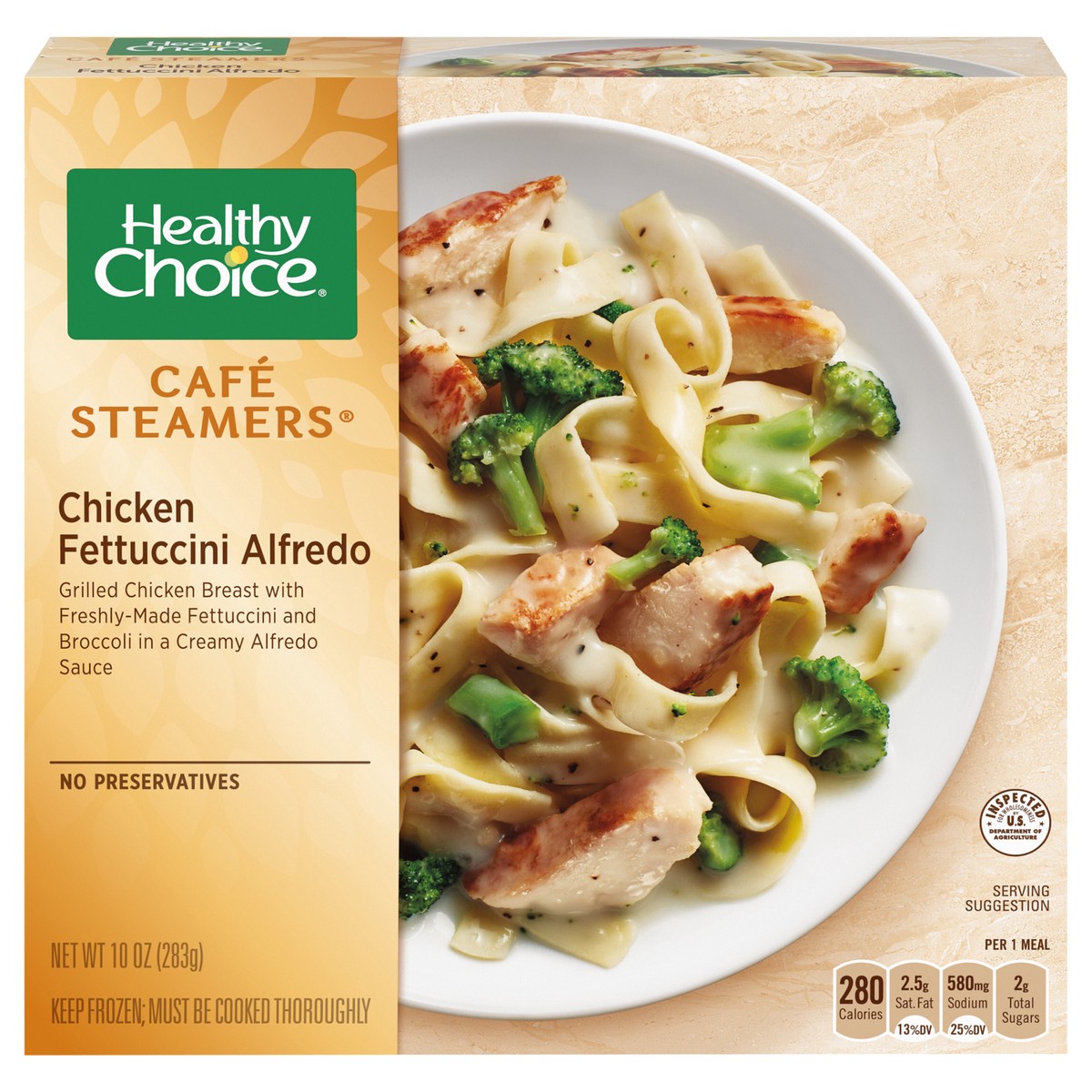 slide 13 of 14, Healthy Choice Café Steamers Chicken Fettuccini Alfredo Frozen Meal, 10 oz., 13.5 oz