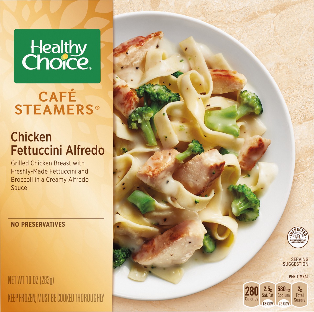 slide 4 of 14, Healthy Choice Café Steamers Chicken Fettuccini Alfredo Frozen Meal, 10 oz., 13.5 oz