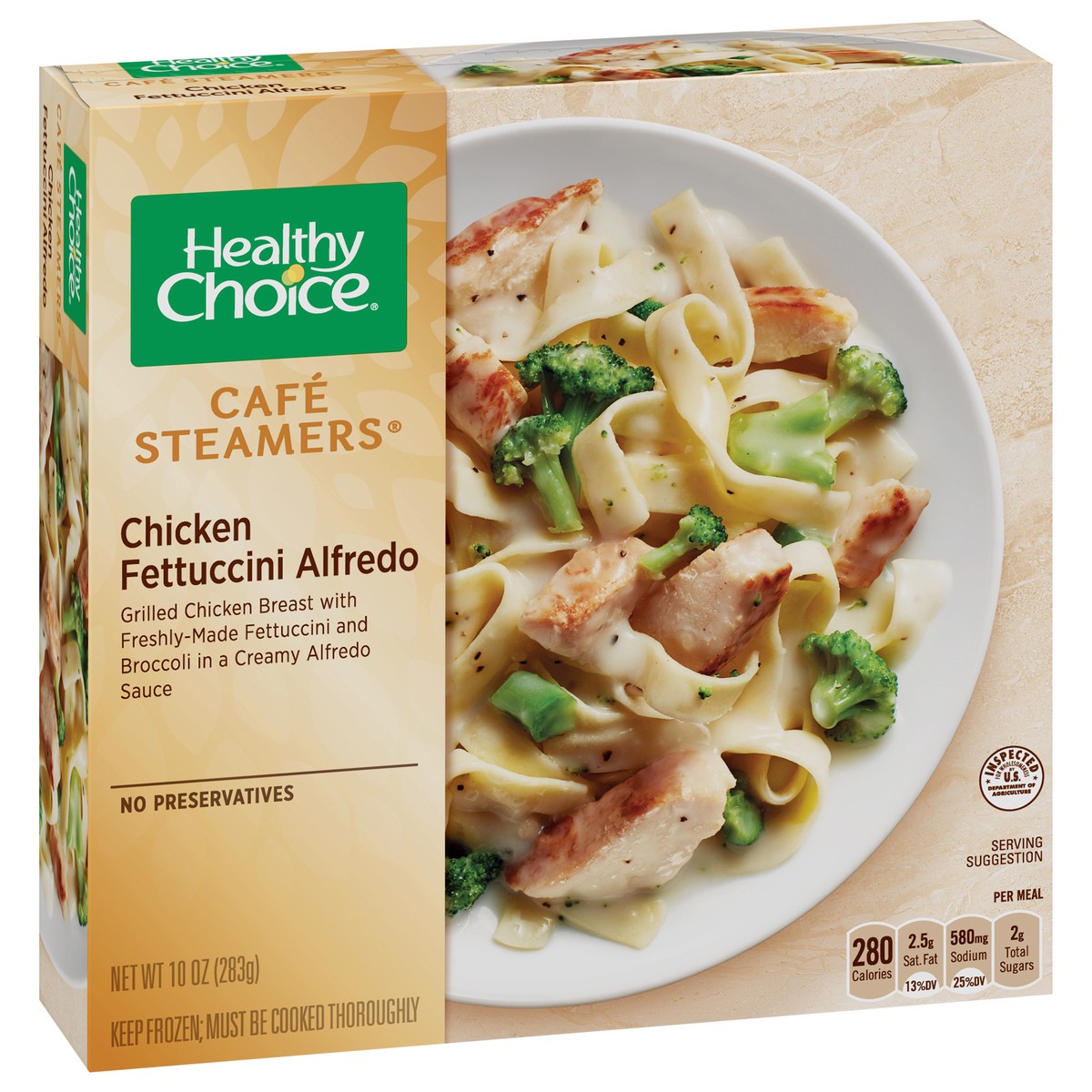 slide 7 of 14, Healthy Choice Café Steamers Chicken Fettuccini Alfredo Frozen Meal, 10 oz., 13.5 oz