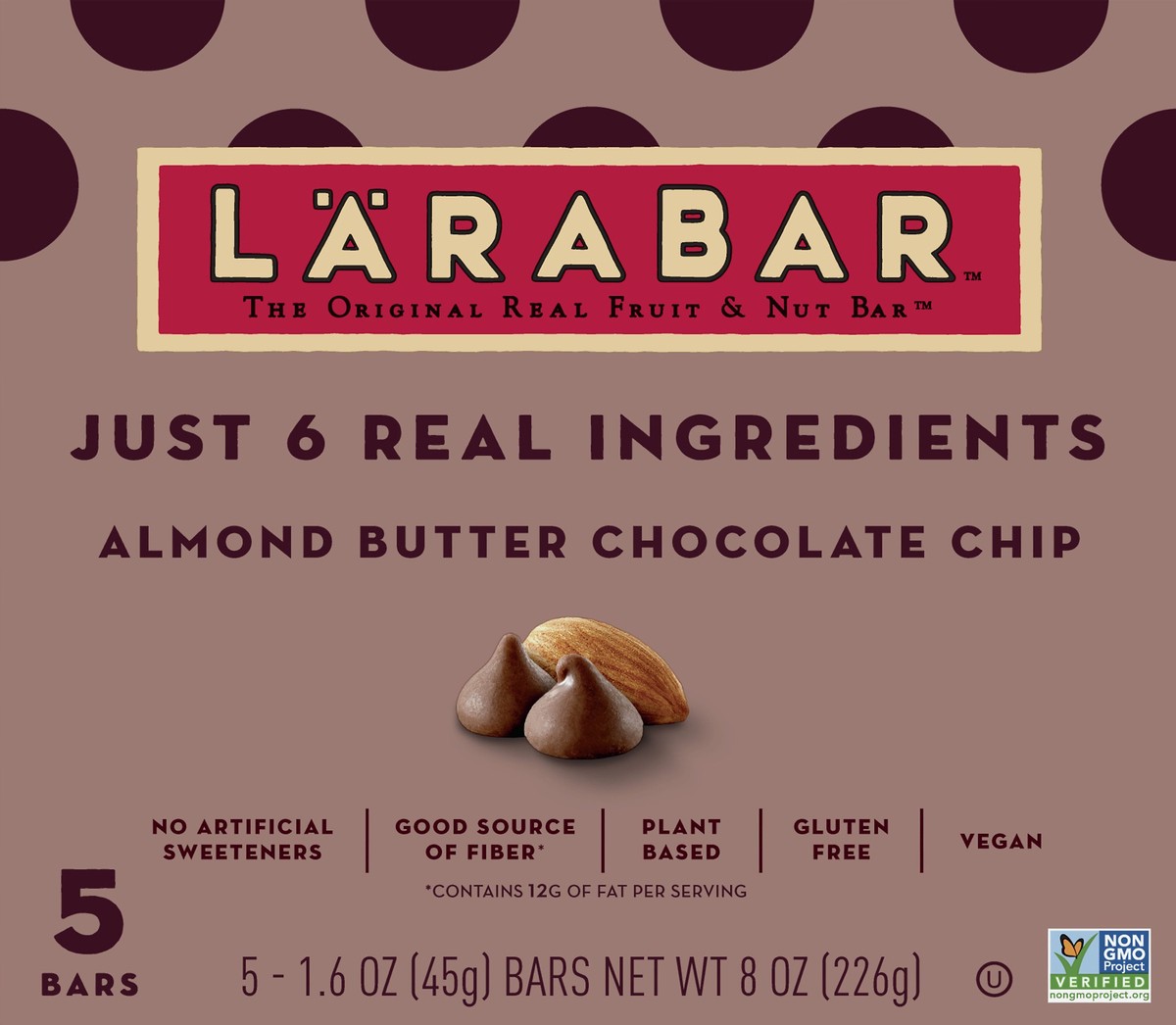 slide 7 of 9, LÄRABAR Almond Butter Chocolate Chip Fruit & Nut Bar 5 ea, 5 ct; 1.6 oz