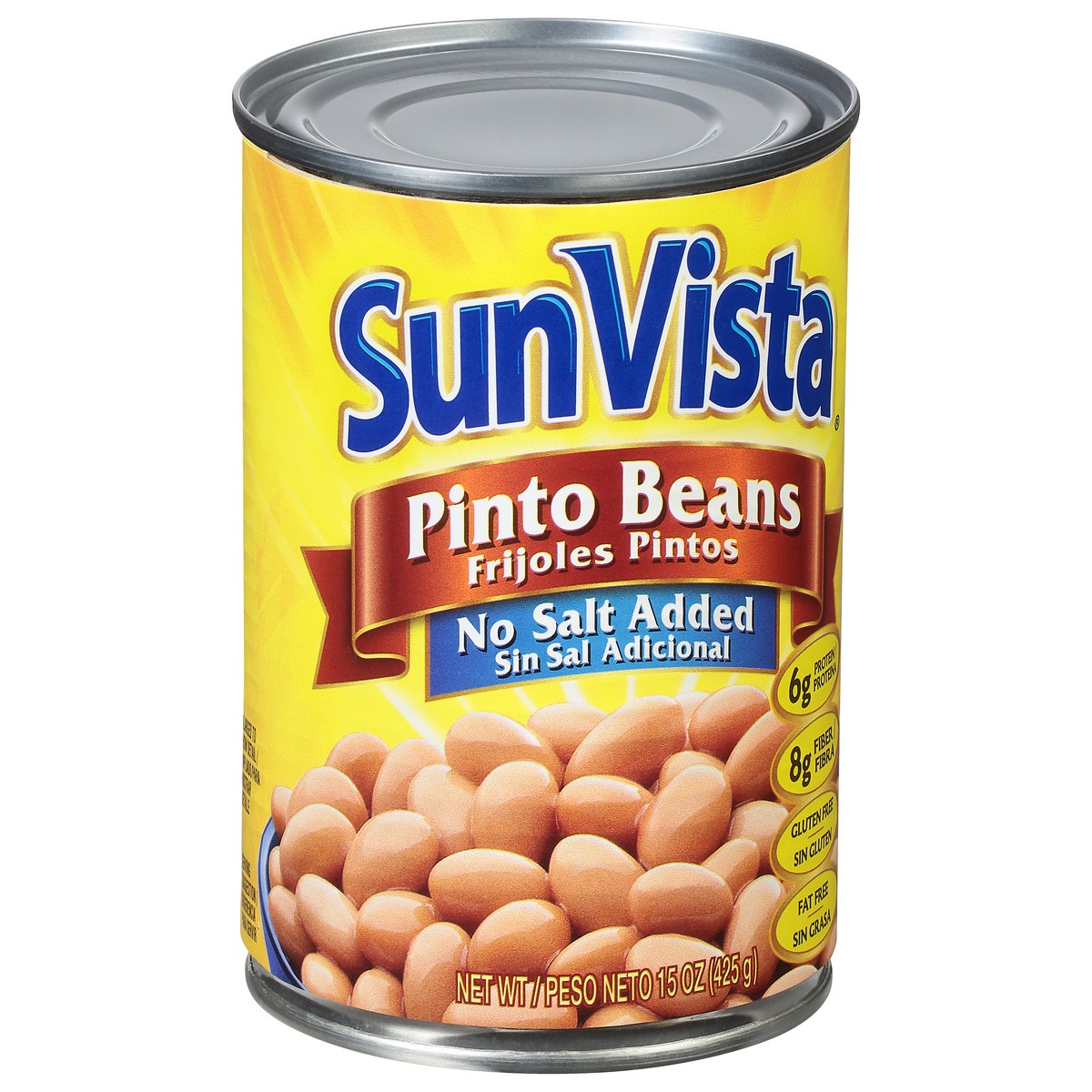 slide 8 of 9, SunVista No Salt Added Pinto Beans 15 oz, 15 oz