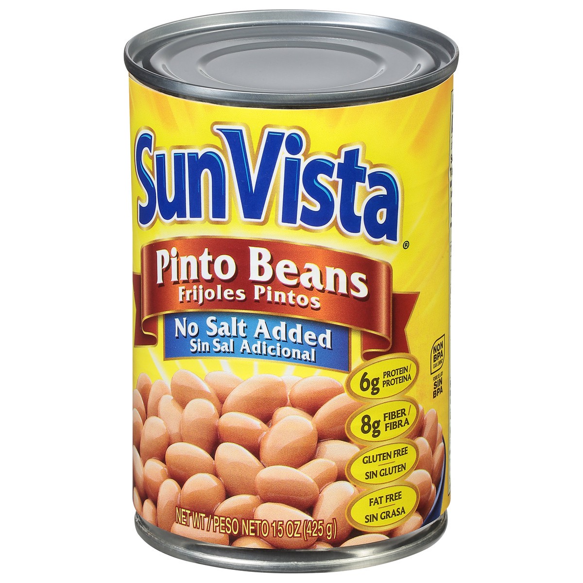 slide 3 of 9, SunVista No Salt Added Pinto Beans 15 oz, 15 oz