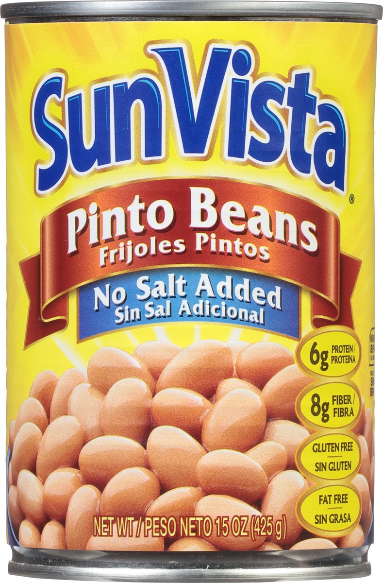 slide 2 of 9, SunVista No Salt Added Pinto Beans 15 oz, 15 oz