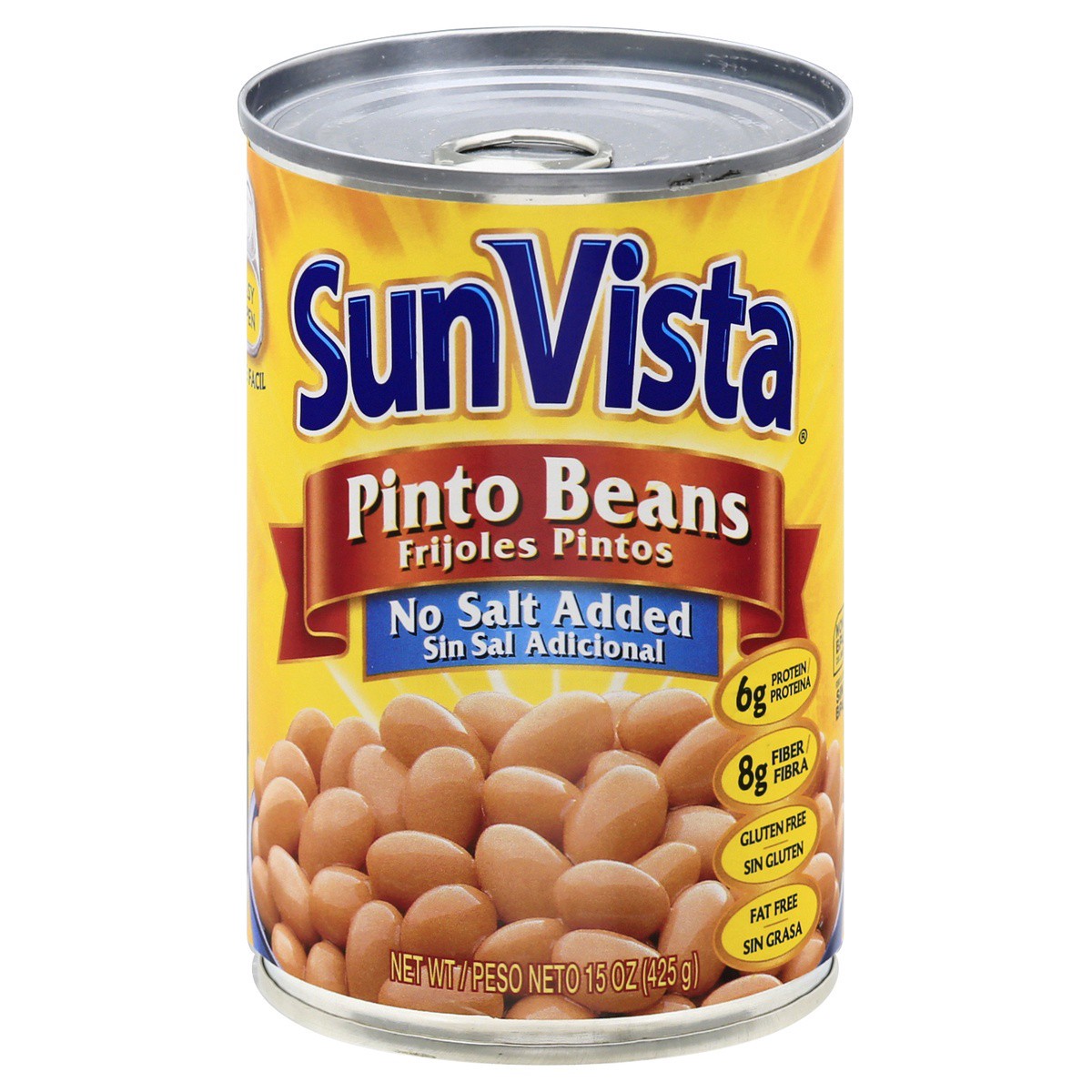 slide 1 of 9, SunVista No Salt Added Pinto Beans 15 oz, 15 oz