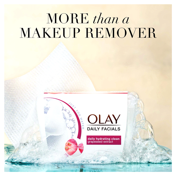 slide 11 of 21, Olay Daily Facials Hydrating Cleansing Cloths, 33 Count, 33 ct