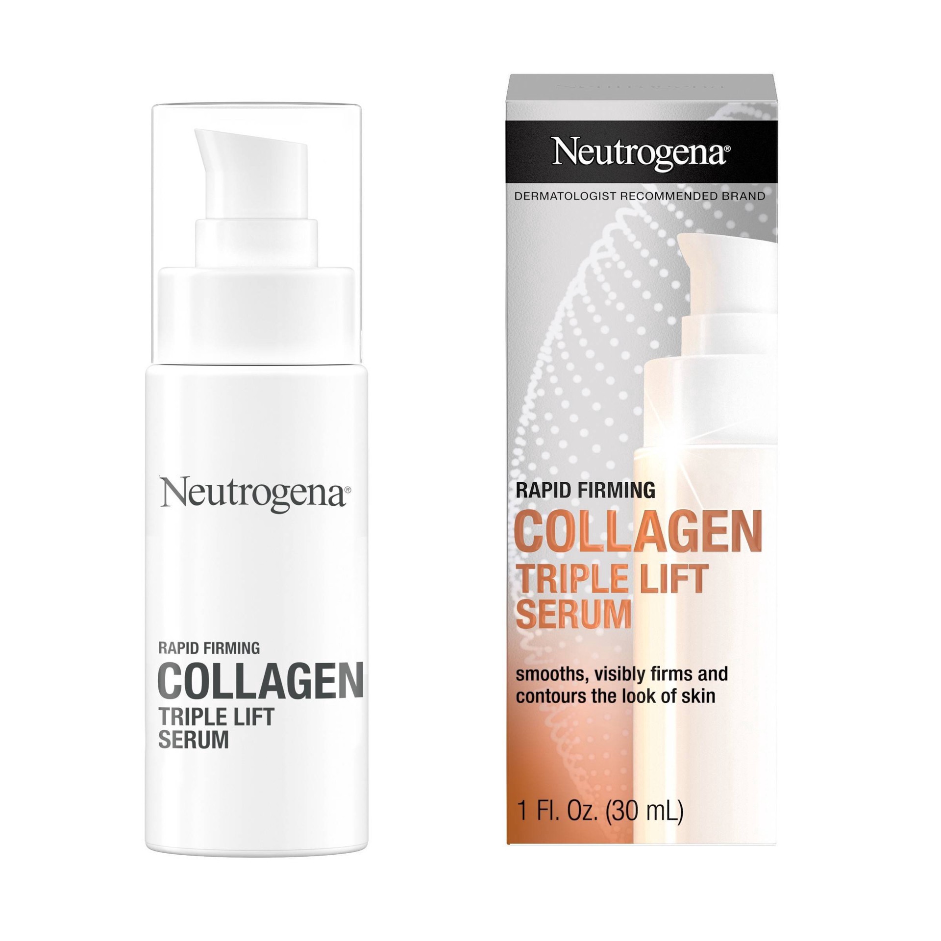 slide 7 of 25, Neutrogena Rapid Firming Collagen Triple Lift Face Serum, Hydrating Serum with Collagen & AHP Amino Acid to visibly Firm & Smooth Skin, Lightweight, Mineral Oil- & Dye-Free, 1 fl. oz, 1 fl oz