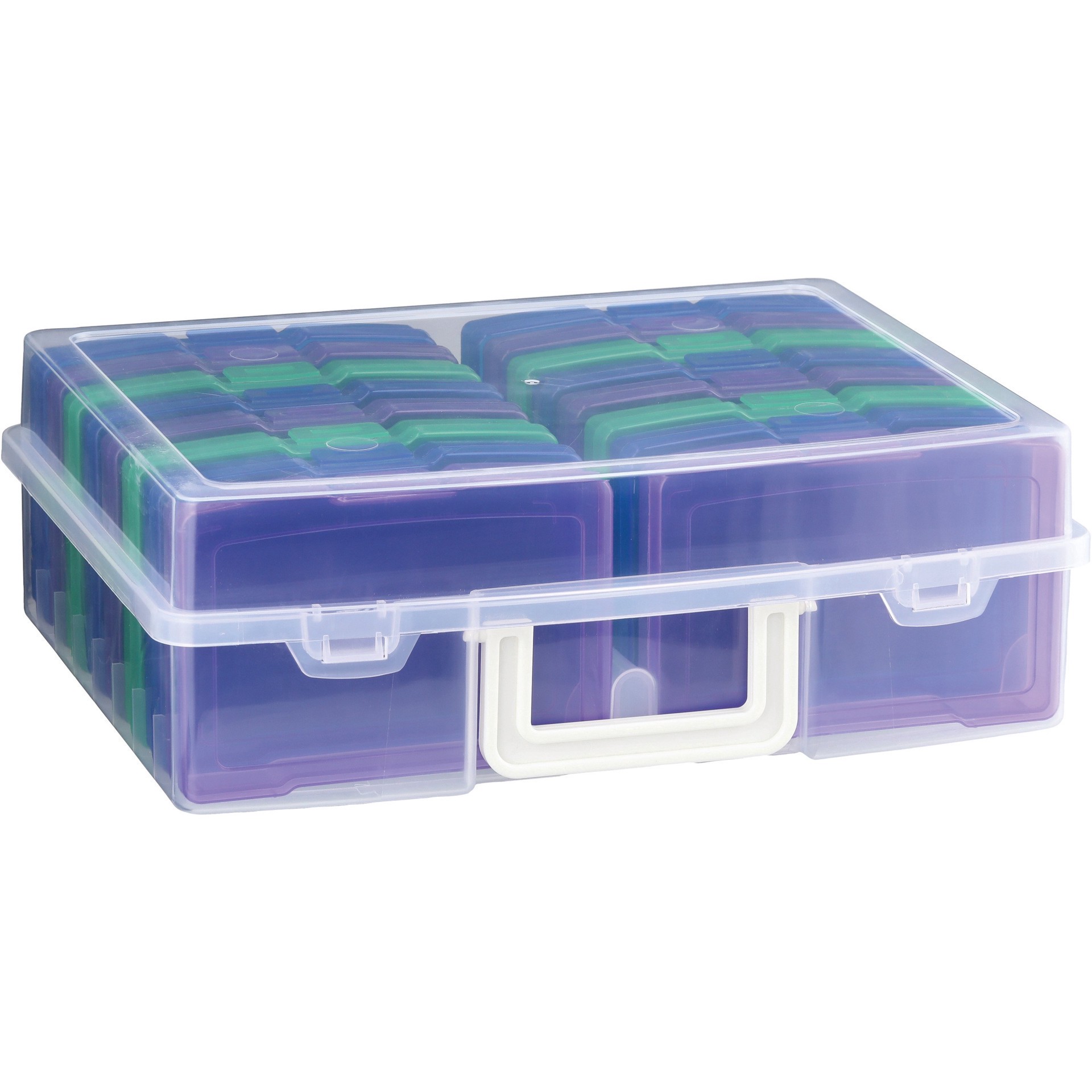 slide 1 of 1, Novelinks 4'' x 6'' Photo & Craft Storage - Purple, Green & Blue, 17 ct