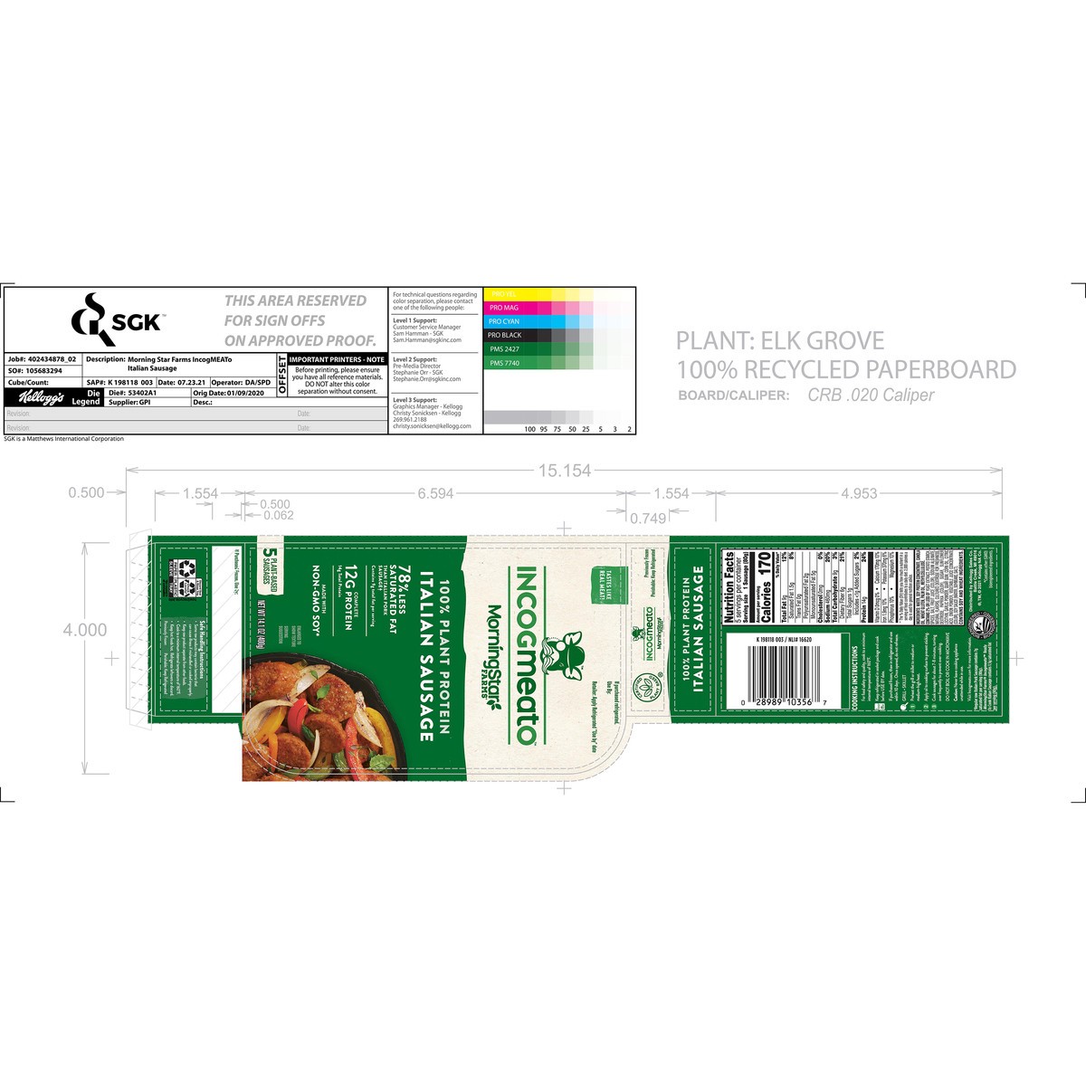 slide 12 of 12, MorningStar Farms Incogmeato Meatless Italian Sausage, Original, 14.1 oz, 5 Count, 5 ct