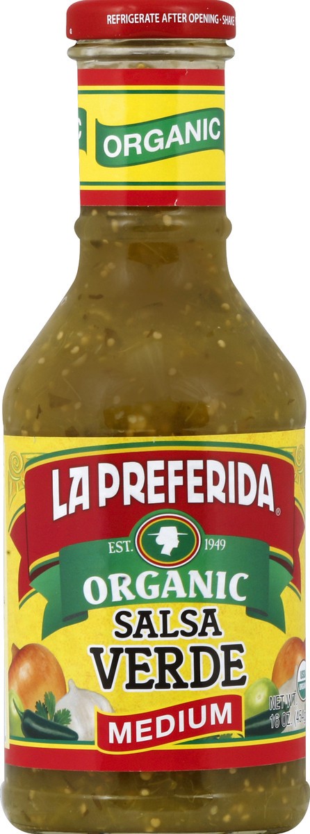 slide 1 of 8, La Preferida Verde Salsa, 16 oz