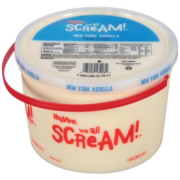 slide 1 of 1, Hy-vee New York Vanilla Flavored Ice Cream, 1 gal