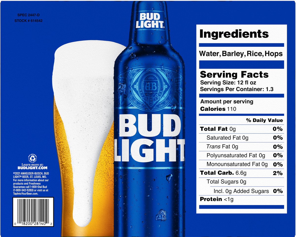 slide 3 of 9, Bud Light Beer, 320 fl oz