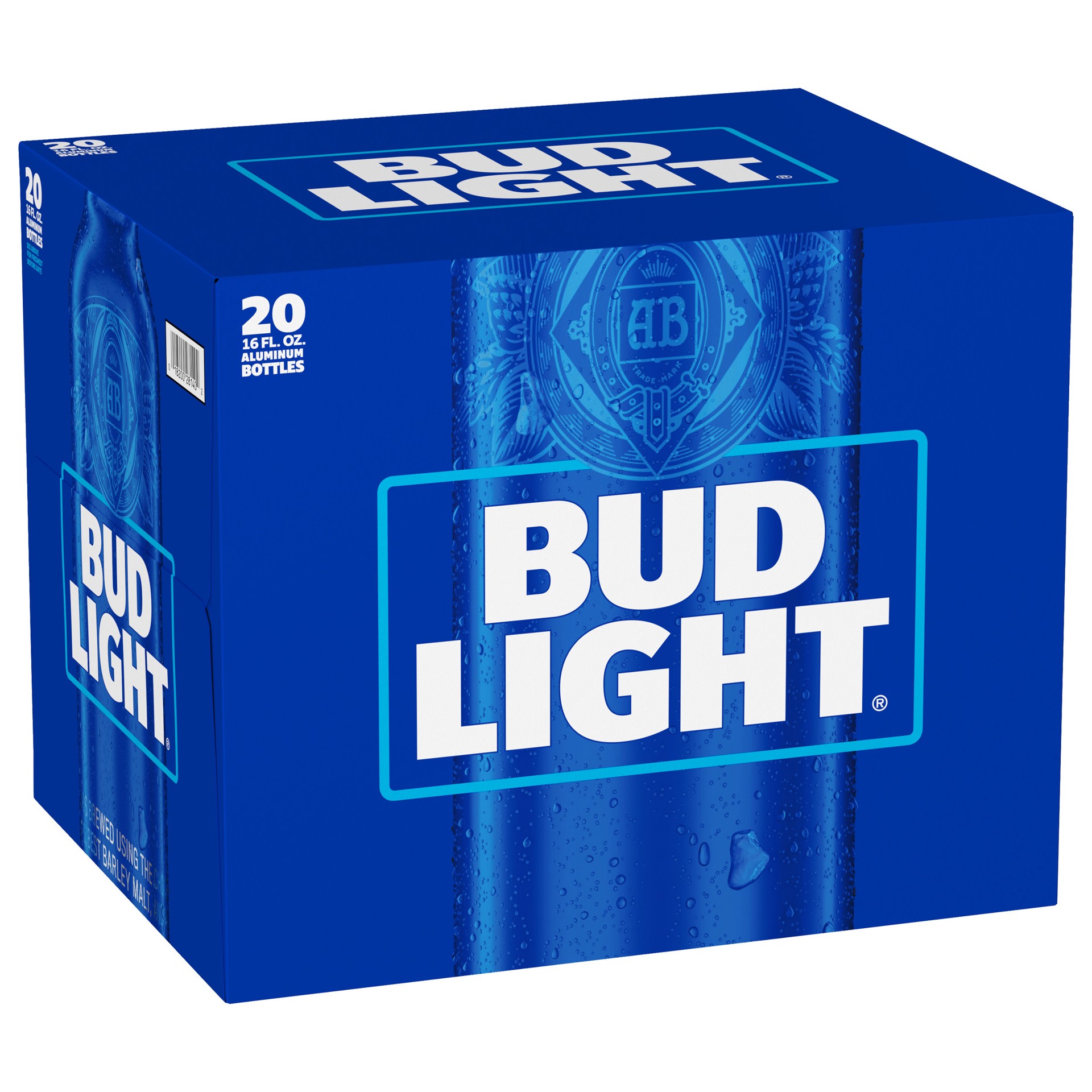 slide 1 of 9, Bud Light Beer, 20 Pack Beer, 16 FL OZ Bottles, 320 fl. oz