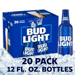 Bud Light American Lager Beer 20 Pack, 16 fl oz Bottles