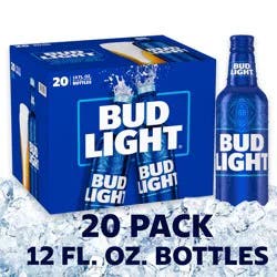 Bud Light American Lager Beer 20 Pack, 16 fl oz Bottles