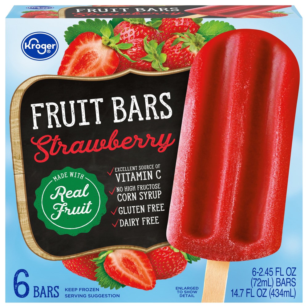 slide 1 of 2, Strawberry Frozen Fruit Bars, 6 / 2.45 fl oz