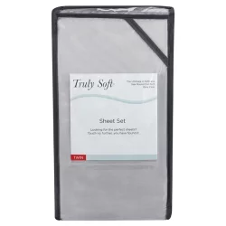 Truly Soft Twin Sheet Set-Grey Micro Chip
