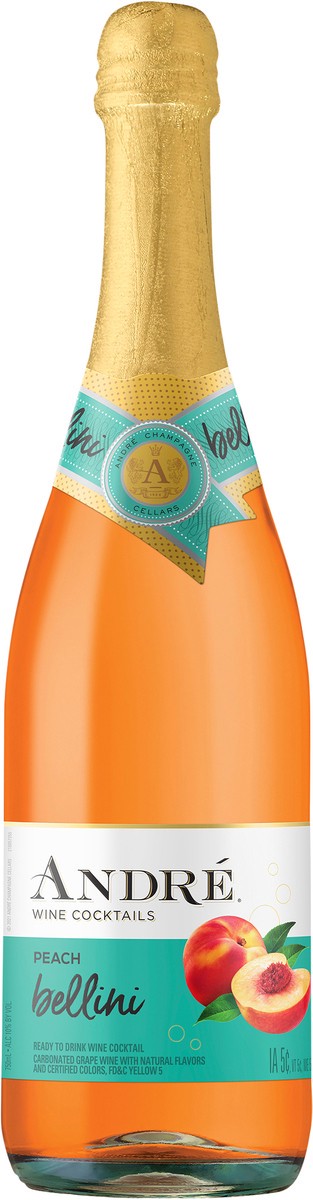 slide 2 of 3, André Peach Bellini Sparkling Wine Cocktail 750ml, 750 ml