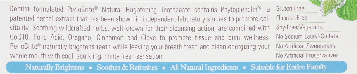 slide 3 of 9, Nature's Answer PerioBrite Fluoride-Free Wintermint Toothpaste with Xylitol 4 oz, 4 oz