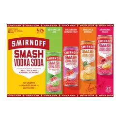Smirnoff Smash Vodka and Soda Variety Pack, 8 Pack, 12 oz Cans