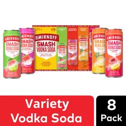Smirnoff Smash Vodka and Soda Variety Pack, 8 Pack, 12 oz Cans