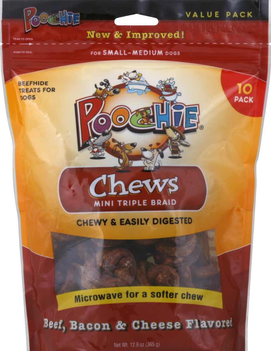 slide 2 of 2, Poochie Chews Triple Braid, 10 ct