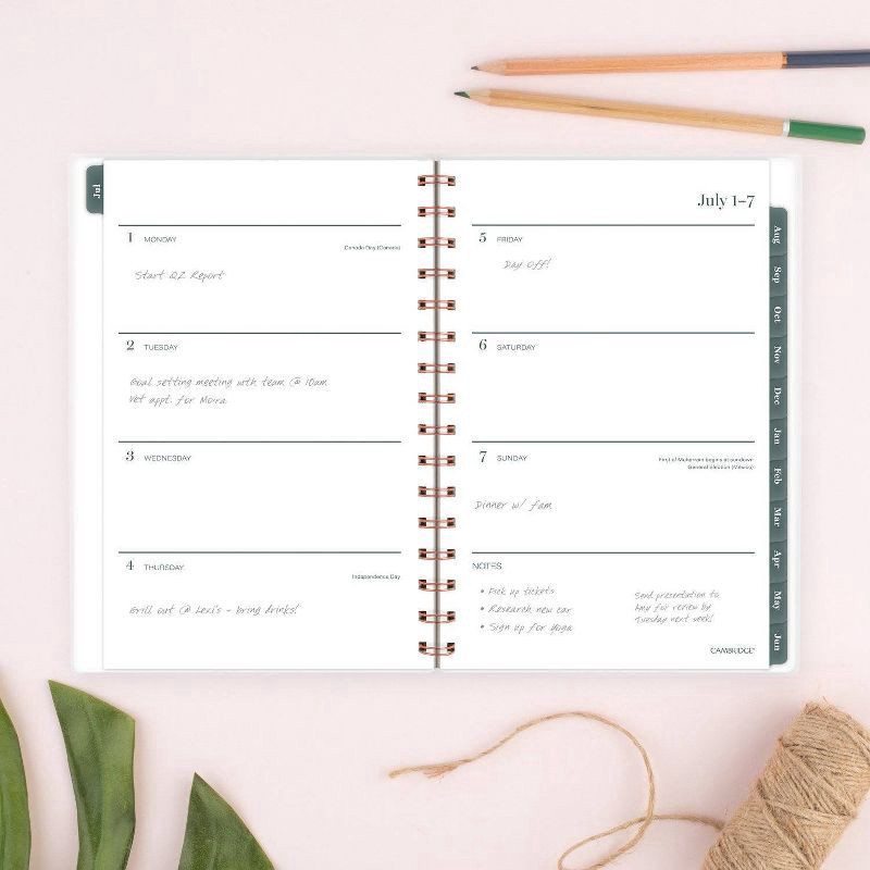 slide 7 of 11, Cambridge 2024-25 Weekly/Monthly Planner 8.5"x6.375" Frosted Haven, 1 ct