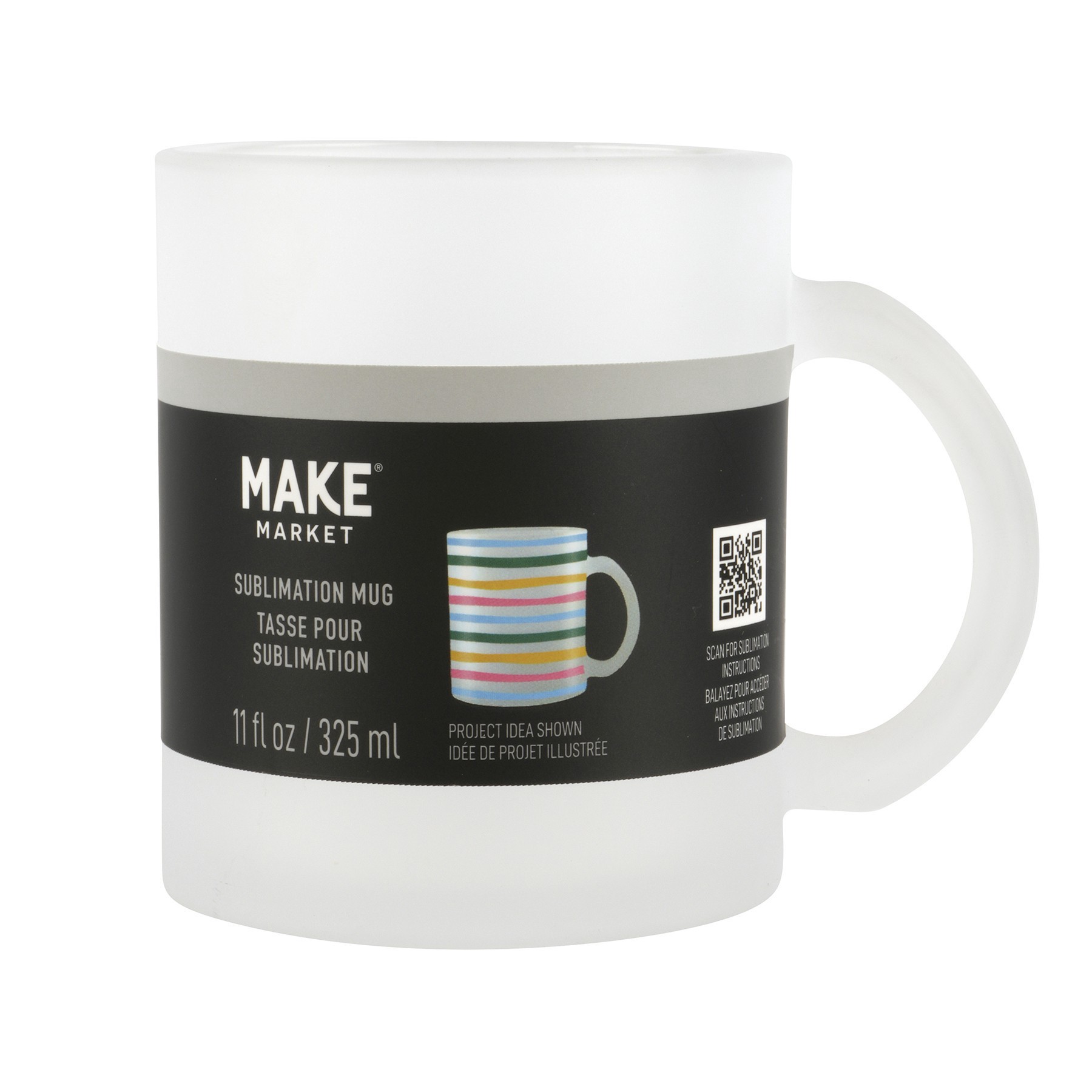 slide 2 of 2, 11oz. Frosted Glass Sublimation Mug By Make Market, 11 oz