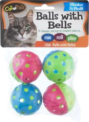 Cat Pals Balls with Bells, 4 Pack, 4 Each