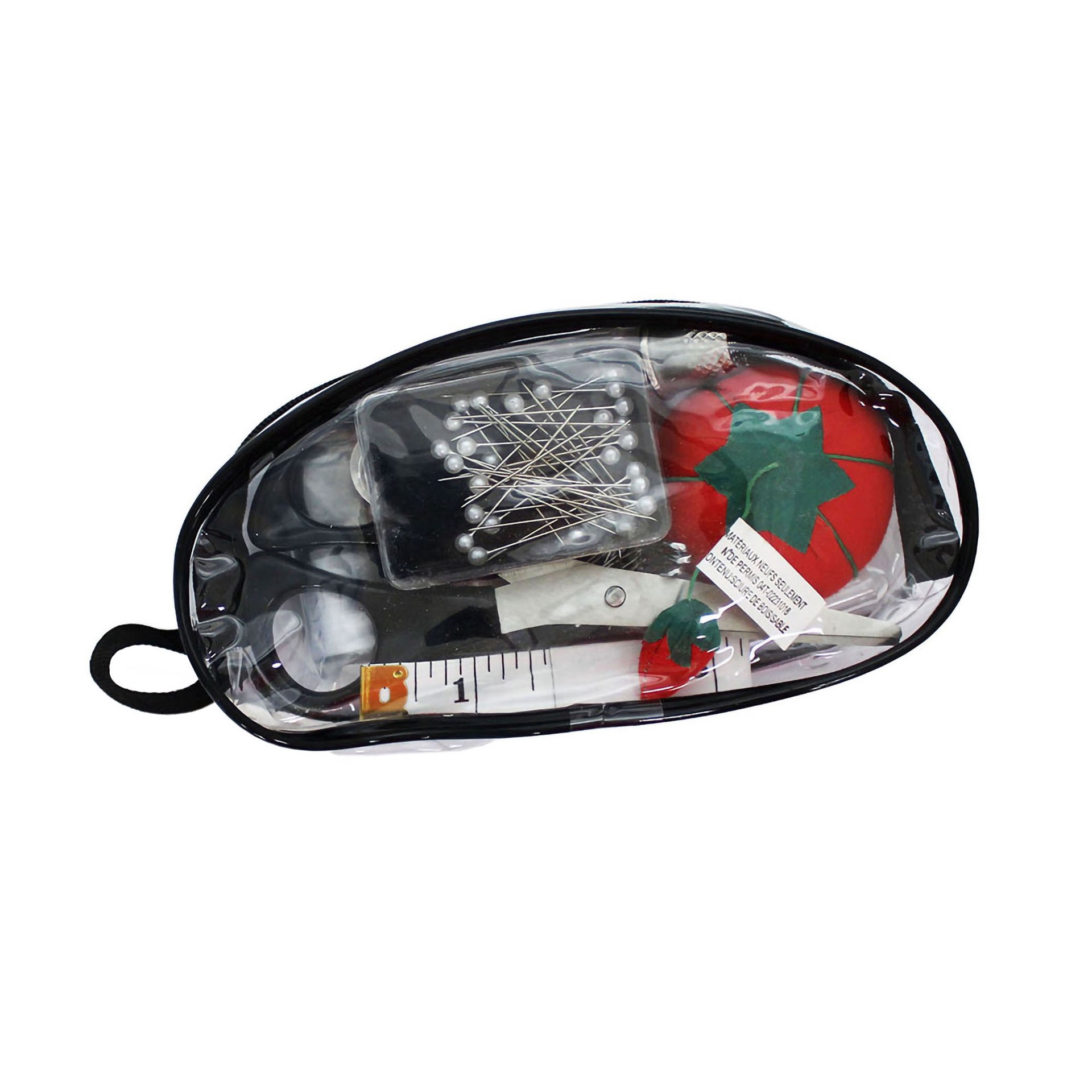 slide 2 of 3, Allary Black Deluxe Sewing Kit In Vinyl Zipper Pouch, 1 ct