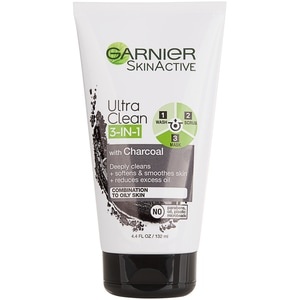 slide 1 of 1, Garnier SkinActive Charcoal 3 in 1 Face Wash, Scrub and Mask, 4.4 oz
