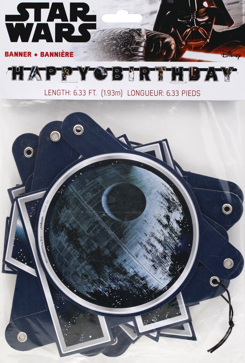slide 1 of 11, Unique 6.33 Feet Star Wars Happy Birthday Banner 1 ea, 6.5 ft