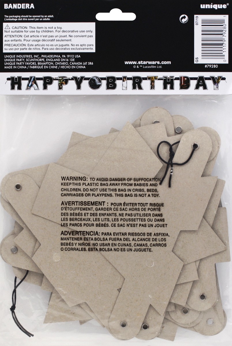 slide 7 of 11, Unique 6.33 Feet Star Wars Happy Birthday Banner 1 ea, 6.5 ft