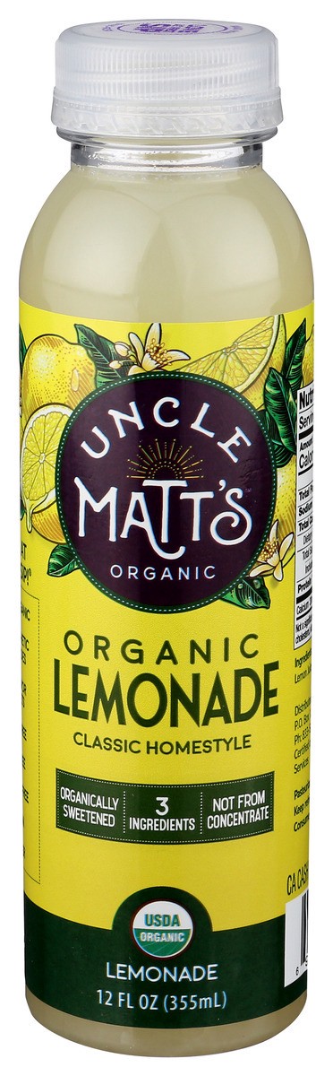 slide 2 of 2, Uncle Matt's Organic Homestyle Lemonade 12 fl oz, 12 oz