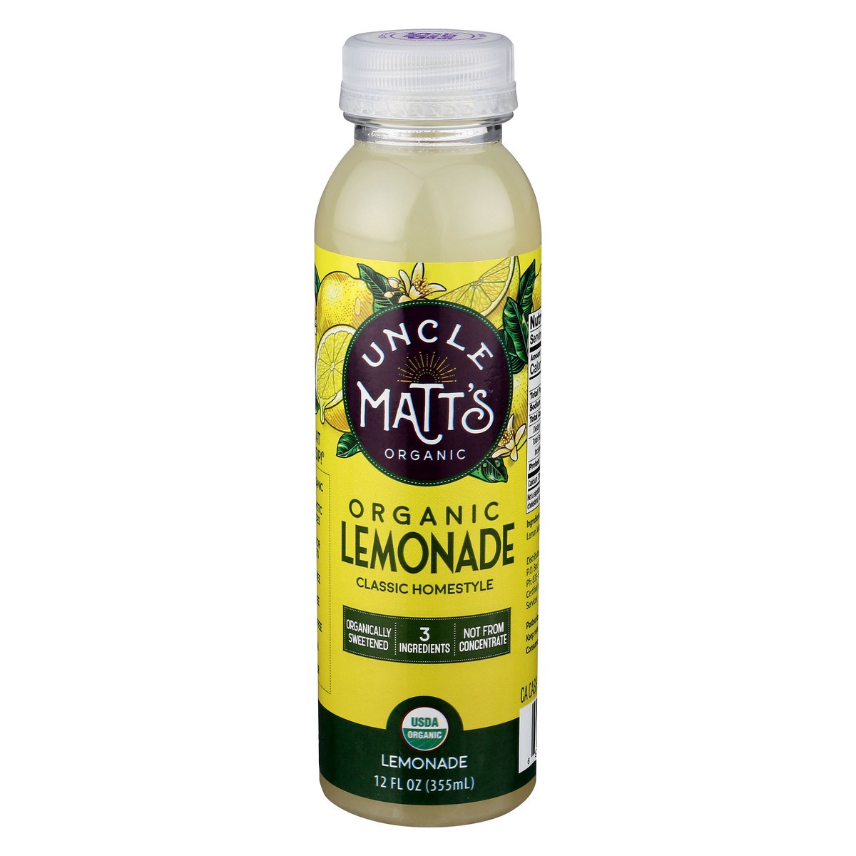 slide 1 of 2, Uncle Matt's Organic Homestyle Lemonade 12 fl oz, 12 oz