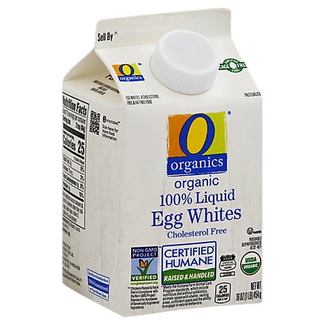 slide 1 of 1, O Organics Organic Egg Whites Liquid Cholesterol Free, 16 oz