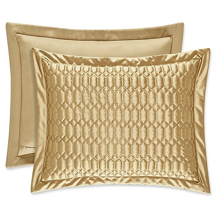 slide 1 of 1, J. Queen New York Satinique Quilted King Pillow Sham - Gold, 1 ct