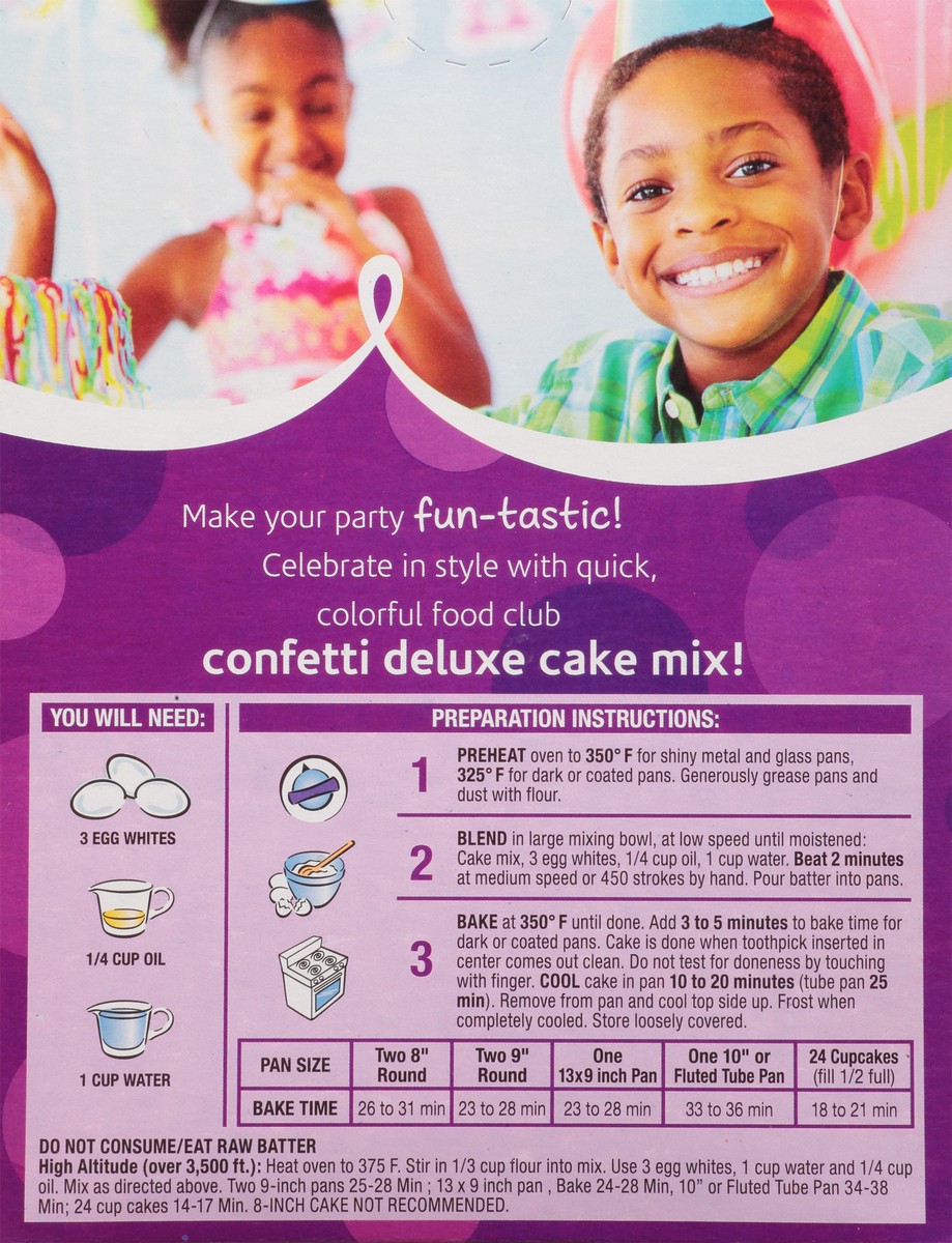 slide 8 of 11, Food Club Confetti Deluxe Cake Mix, 16.5 oz