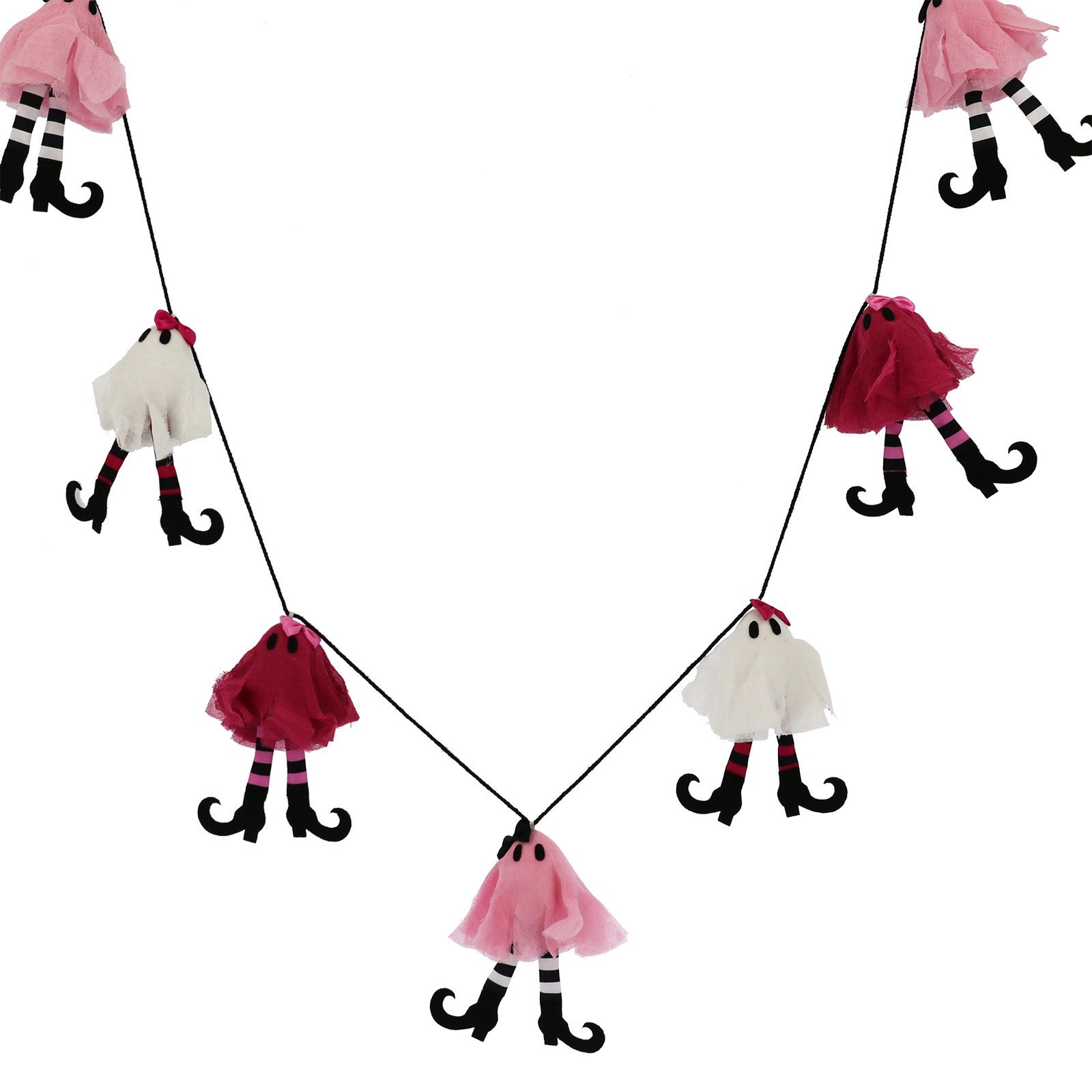 slide 2 of 2, 6ft. Pink Ghosts With Witch Legs Garland By Ashland, 6 ft