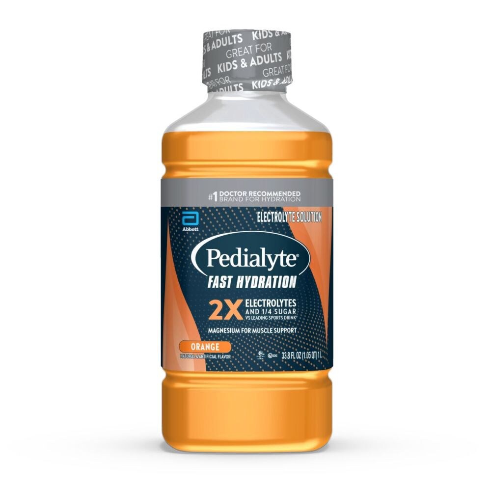 slide 2 of 5, Pedialyte Fast Hydration Orange Electrolyte Solution - 33.8 fl oz, 33.8 fl oz