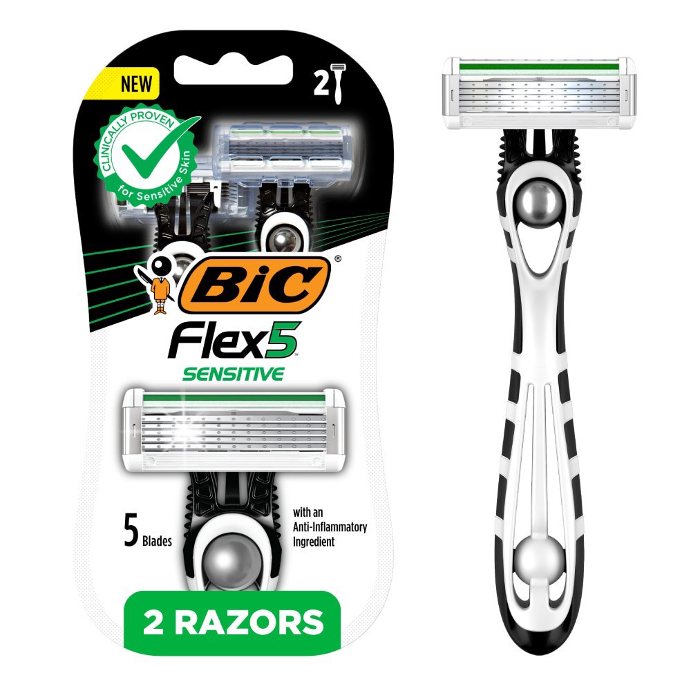 slide 4 of 6, BIC Flex Sensitive Razors 2 ea, 2 ct