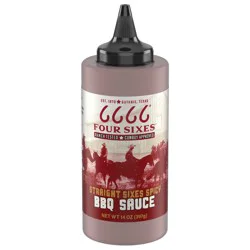 Four Sixes Straight Sixes Spicy BBQ Sauce 14 oz