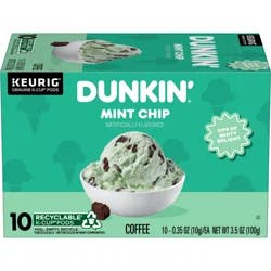 Dunkin' Dunkin’ Mint Chip Artificially Flavored, Dark Roast, Coffee, Keurig K-Cup Pods, 10 Count Box