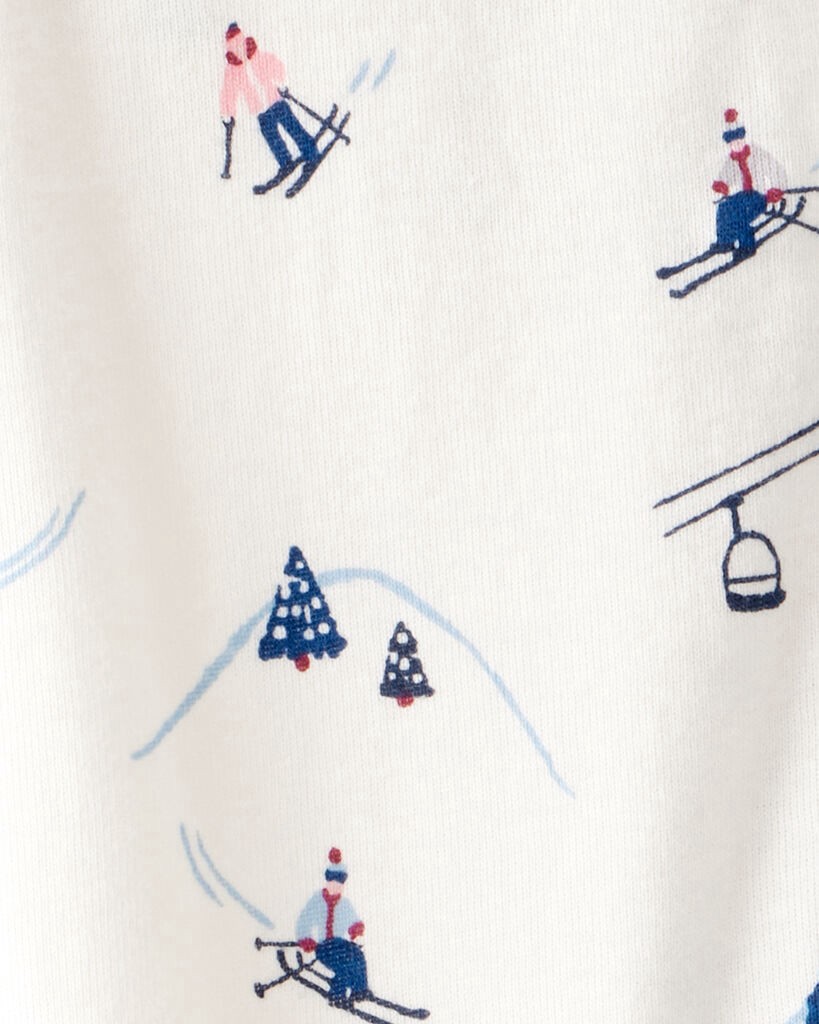 slide 3 of 4, Littleplanet Baby Organic Cotton Sleep & Play Pajamas in Snowy Slopes Print Snowy Slopes NB, 1 ct