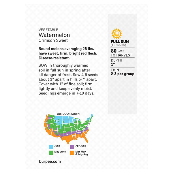 slide 2 of 5, Burpee Watermelon Crimson Sweet Seeds, 1 ct