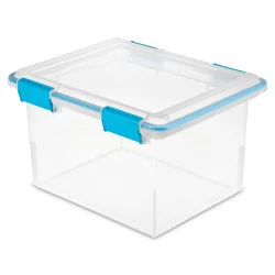 Sterilite Gasket Box Clear With Blue Aqua Latches