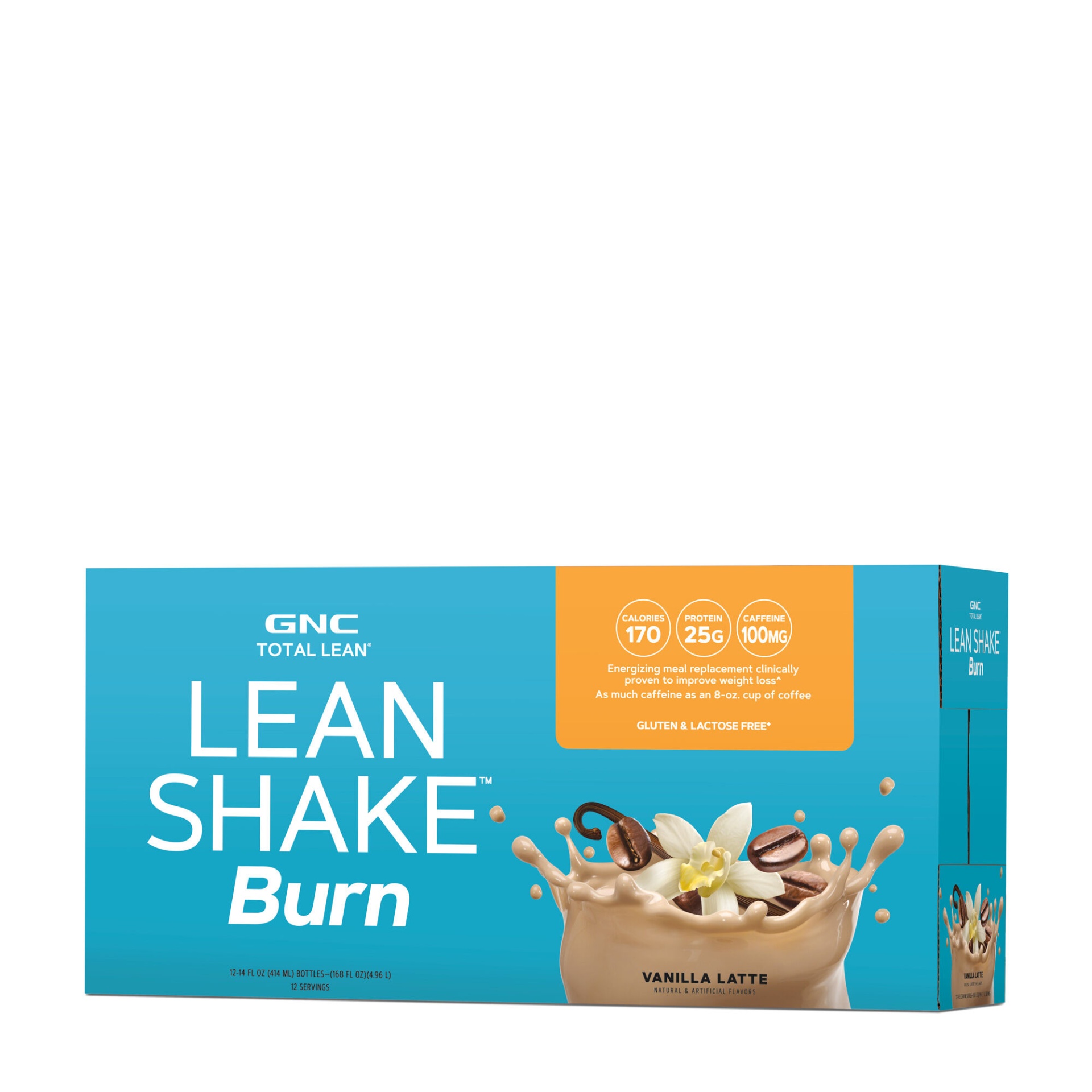 slide 1 of 1, GNC Total Lean Lean Shake Burn - Vanilla Latte, 12 ct