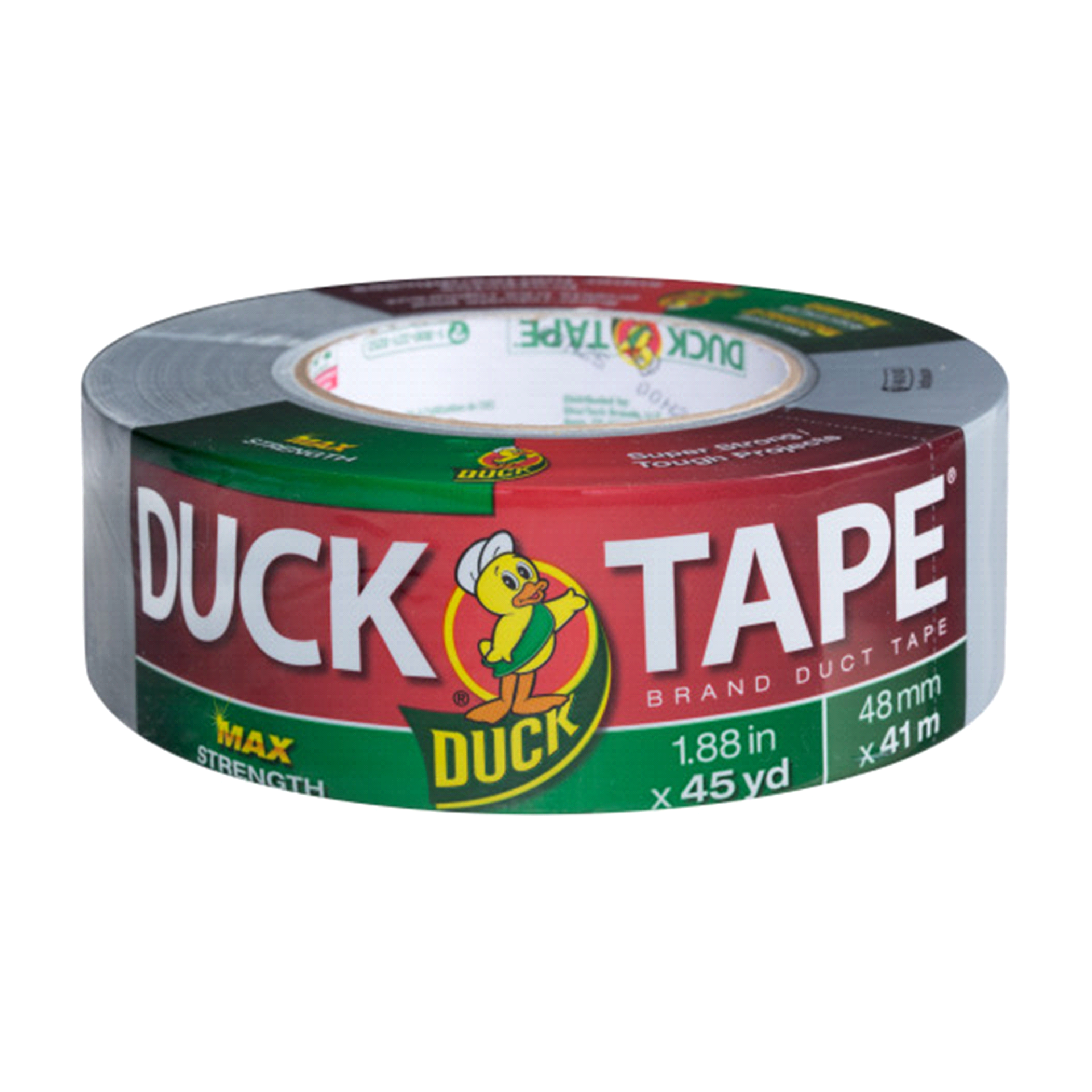 slide 1 of 9, Duck MAX Strength Duck Tape Brand Duct Tape, Silver, 1.88" x 45 yd, 45 yd