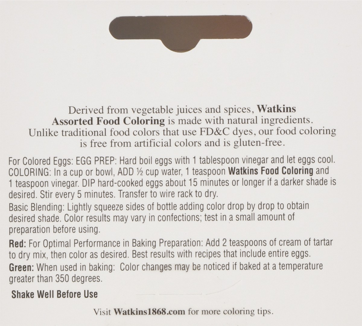 slide 7 of 9, Watkins Assorted Food Coloring 4 - 0.31 fl oz Bottles, 4 ct