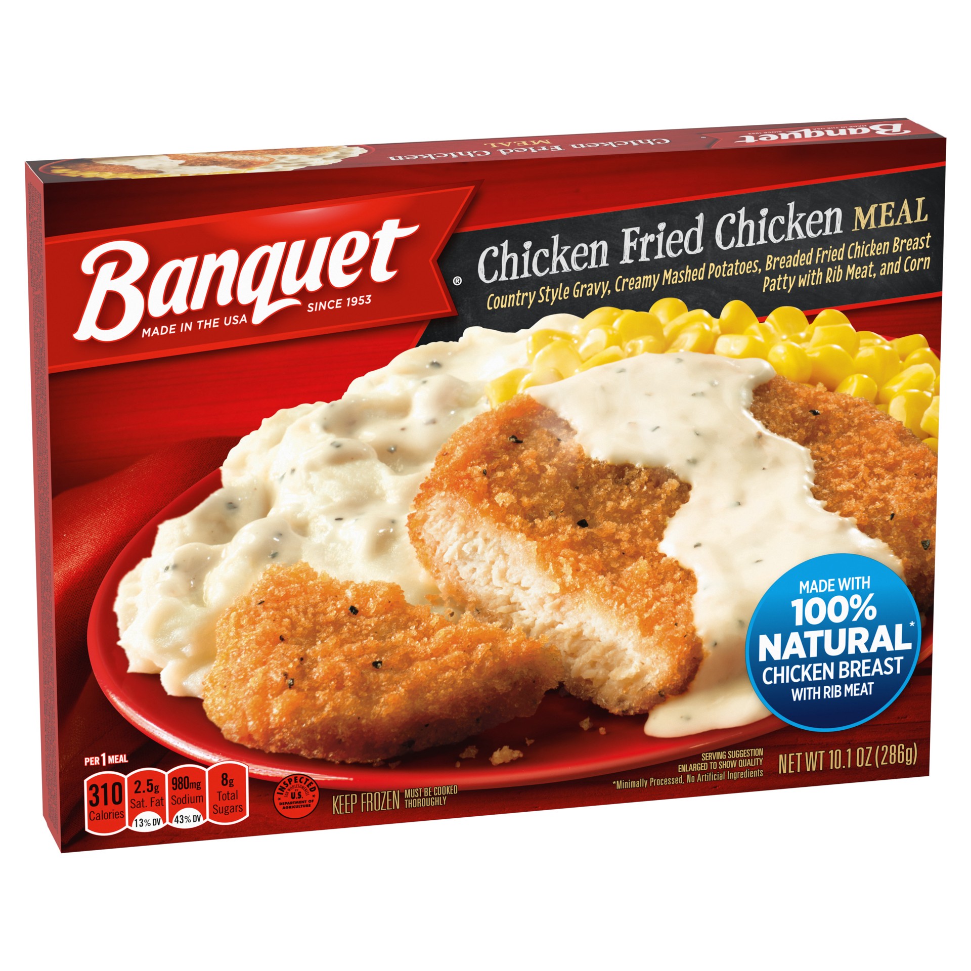 slide 2 of 5, Banquet Classic Chicken Fried Chicken, Frozen Meal, 10.1 Ounce, 10.1 oz