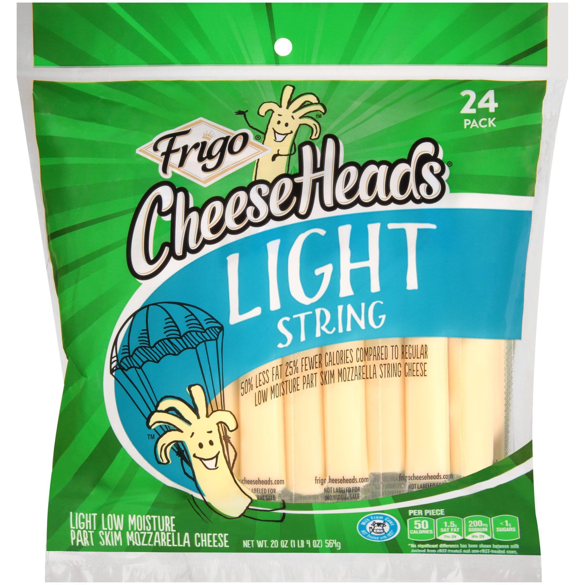 slide 1 of 6, Frigo Cheese Heads Light String Cheese, 24 ct; 20 fl oz